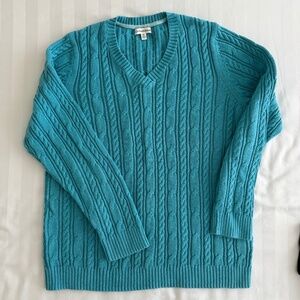 WOMENS CABLE NECK V NECK SWEATER